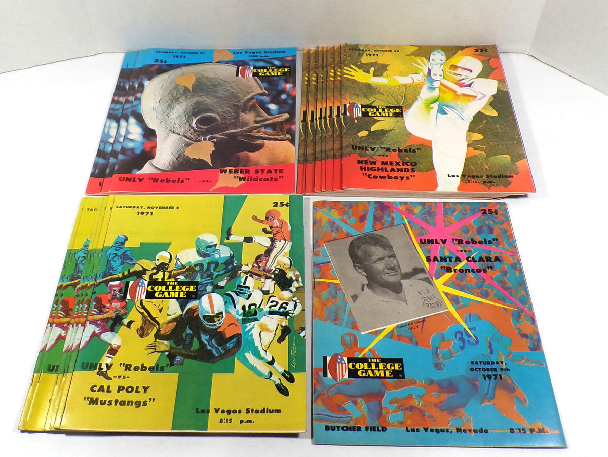 Lot of (27) Assorted 1971 Nevada Las Vegas UNLV College Football Programs Pic2