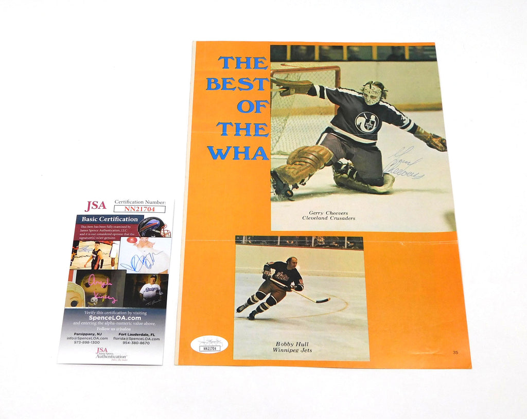 Gerry Cheevers Signed 8 x 10 Color Magazine Photo Crusaders JSA Auto DA043851