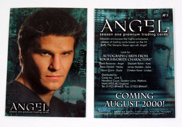 2000 Inkworks Cards Inc Angel Season 1 UK Promo Card (AP-3) Nm/Mt