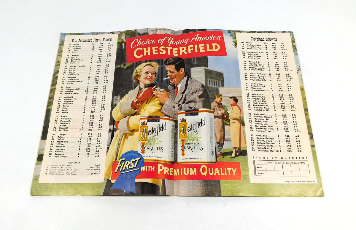 1953 Cleveland Browns at San Francisco 49ers NFL Football Program 8-23-53 Pic2
