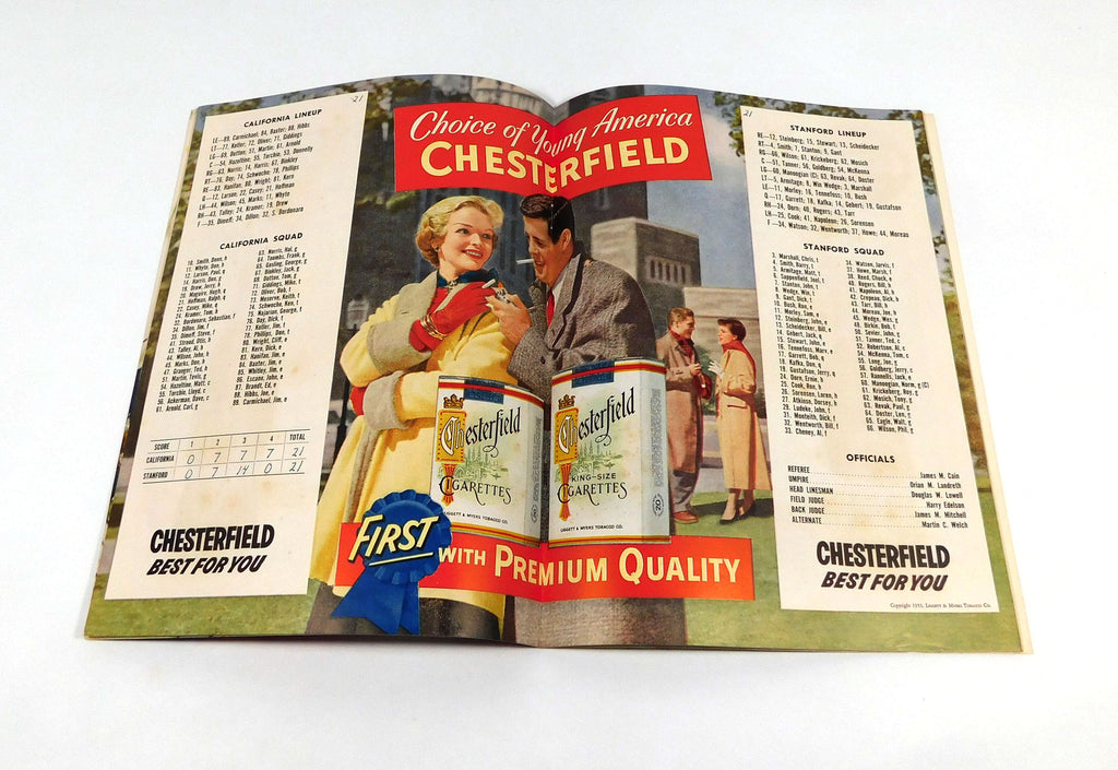 1953 California at Stanford College Football Program 11-21-53 DA065959 Pic2