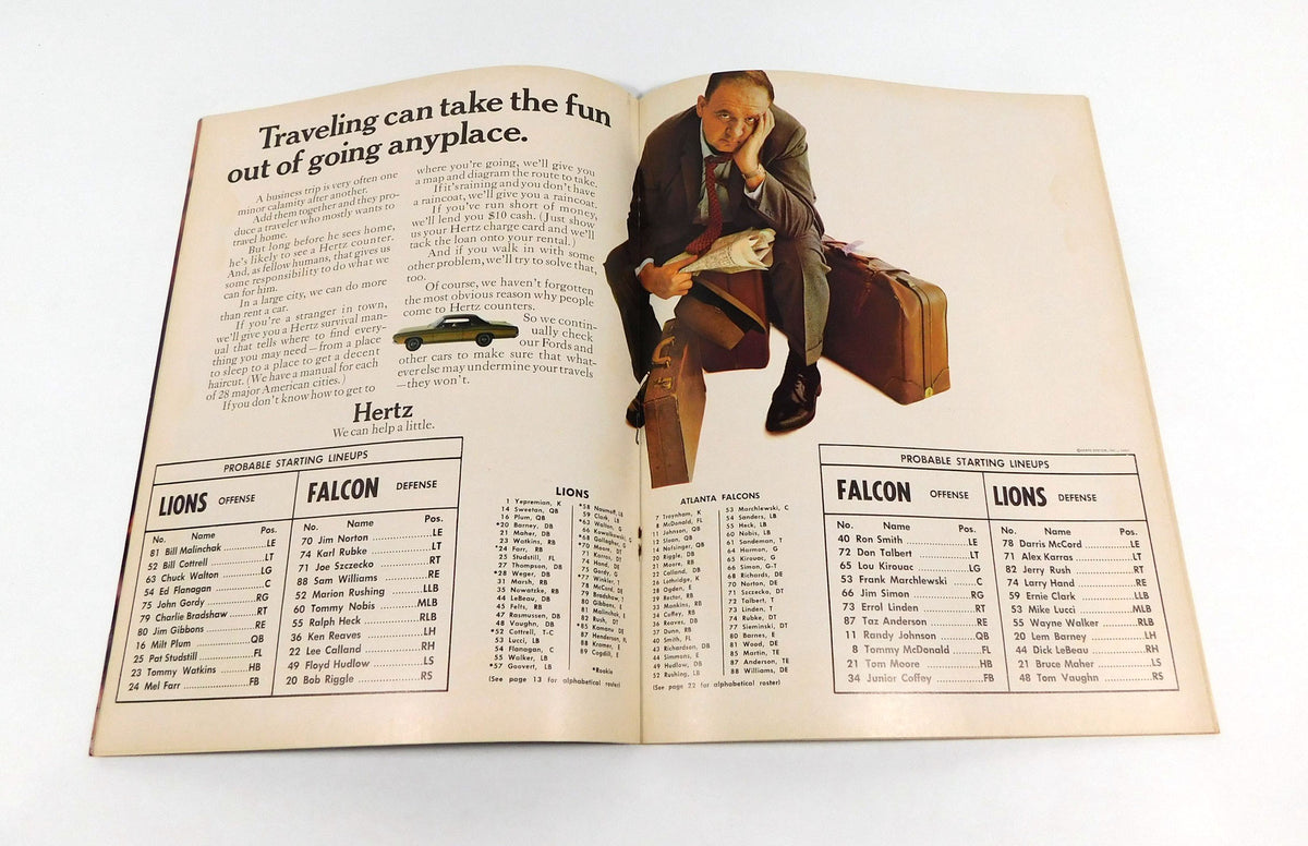1967 Atlanta Falcons at Detroit Lions NFL Football Program 10-22-67 Pic2