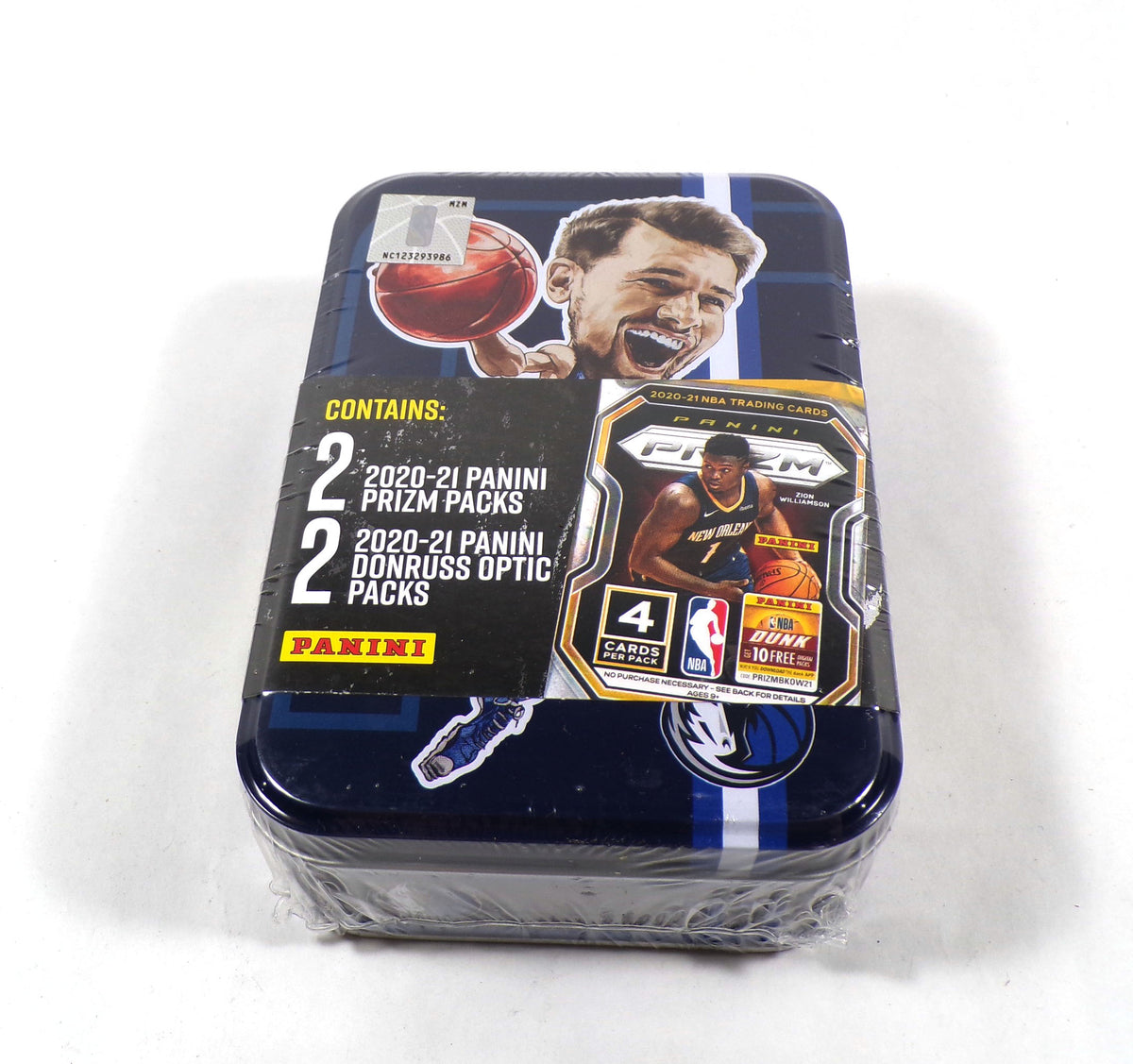 2020-21 Panini Prizm & Optic Basketball Factory Sealed Tin Luka Doncic (4 Packs)