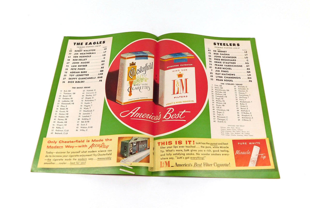 1955 Pittsburgh Steelers at Philadelphia Eagles NFL Football Program 10-30-55 Pic2