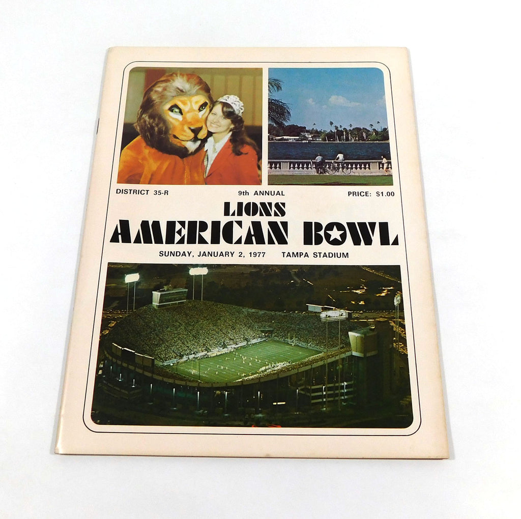 1977 East vs West Lions American Bowl College Football Program 1-2-77