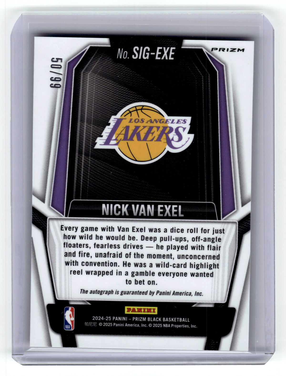 2024-25 Panini Prizm Black Nick Van Exel #SIGEXE Signatures Red Prizm /99 Auto Pic2