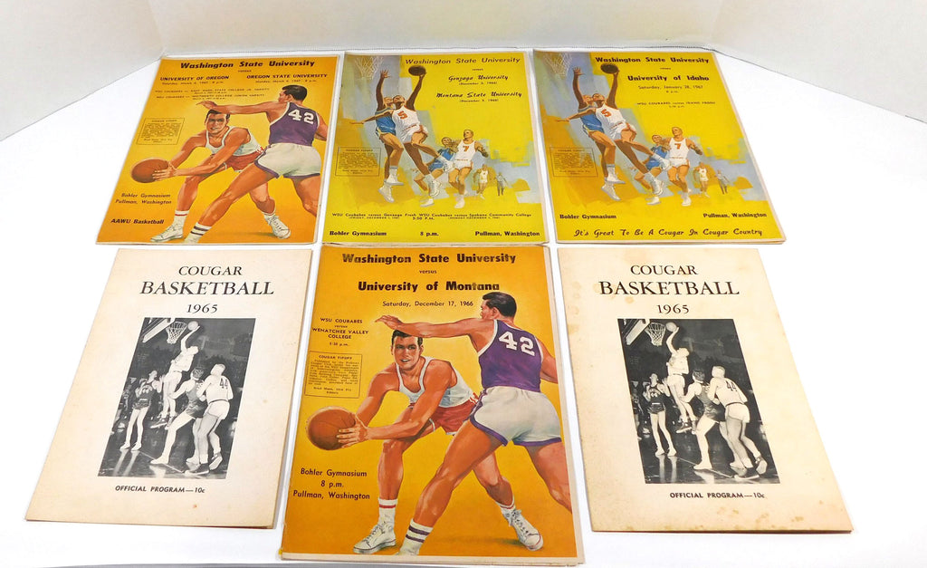 Lot of (6) Different 1965-67 Washington State College Basketball Programs