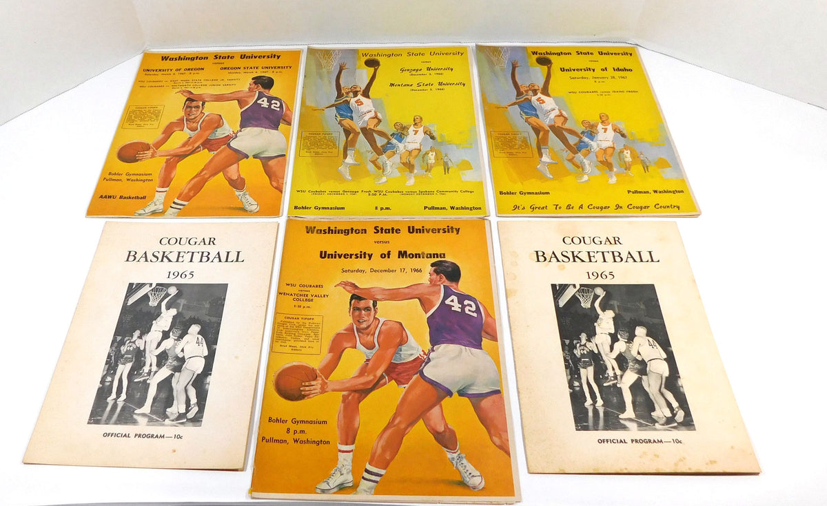 Lot of (6) Different 1965-67 Washington State College Basketball Programs