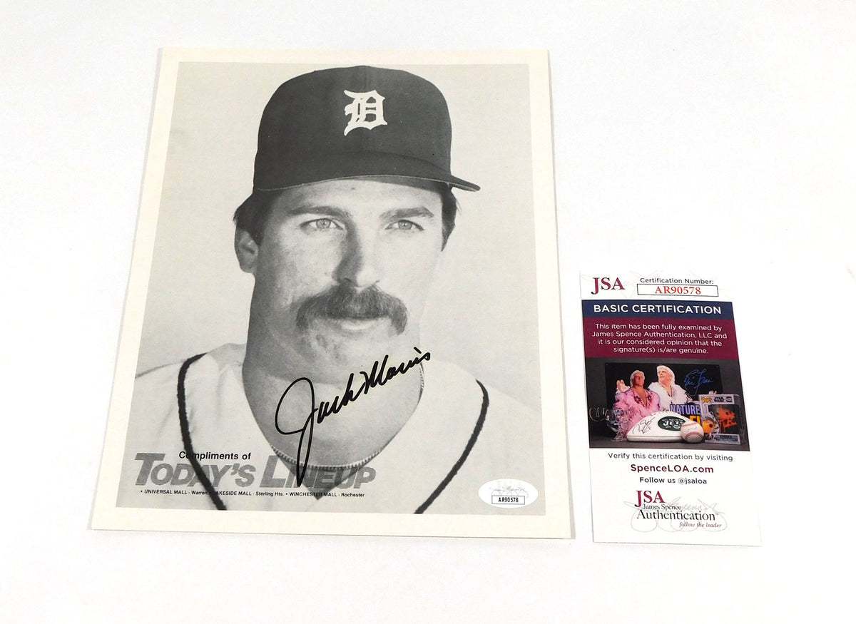 Jack Morris Signed 8 x 10 B & W Photo Tigers JSA Auto AR90578