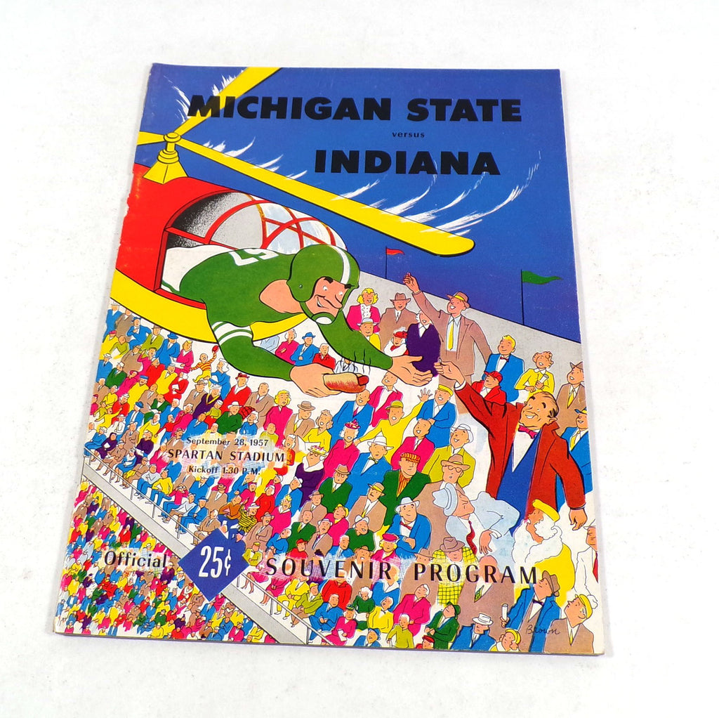 1957 Indiana at Michigan State College Football Program 9-28-57