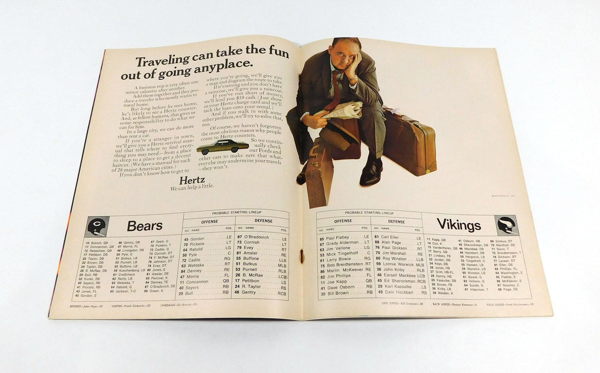 1967 Minnesota Vikings at Chicago Bears NFL Football Program 12-10-67 Pic2