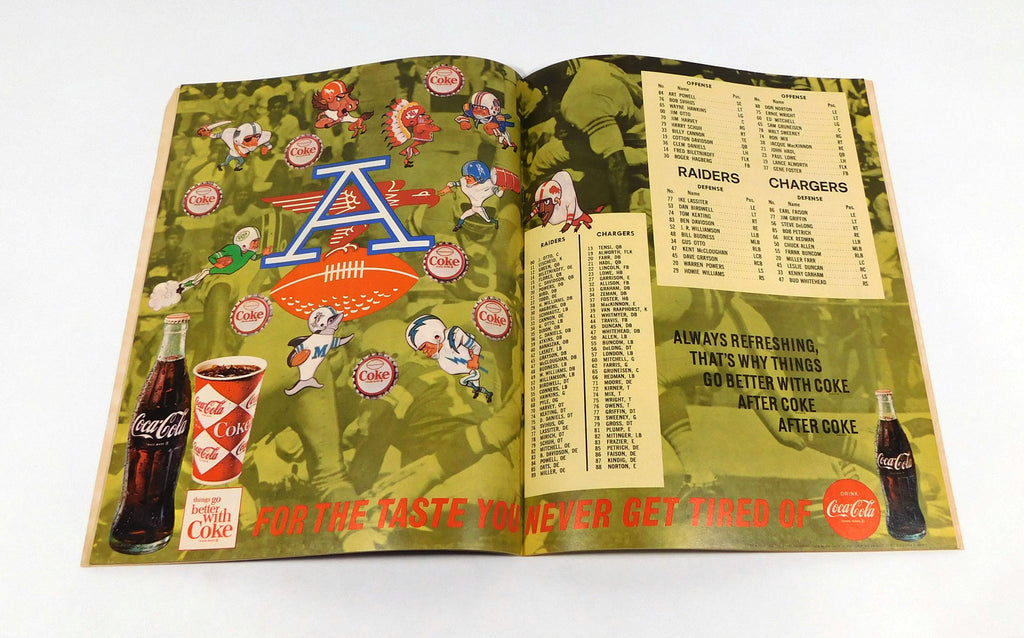 1966 San Diego Chargers at Oakland Raiders AFL Football Program 9-25-66 Pic2