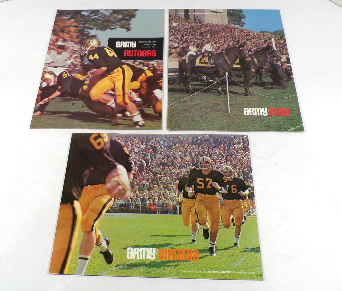 Lot of (3) Different 1967 Army College Football Programs