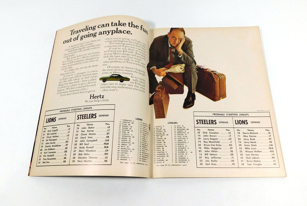 1967 Pittsburgh Steelers at Detroit Lions NFL Football Program 12-3-67 Pic2