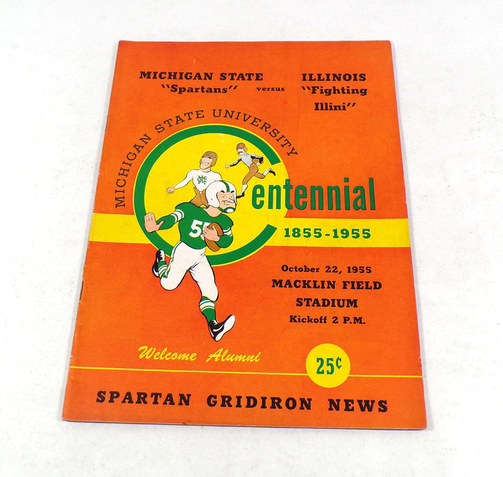 1955 Illinois at Michigan State College Football Program 10-22-55