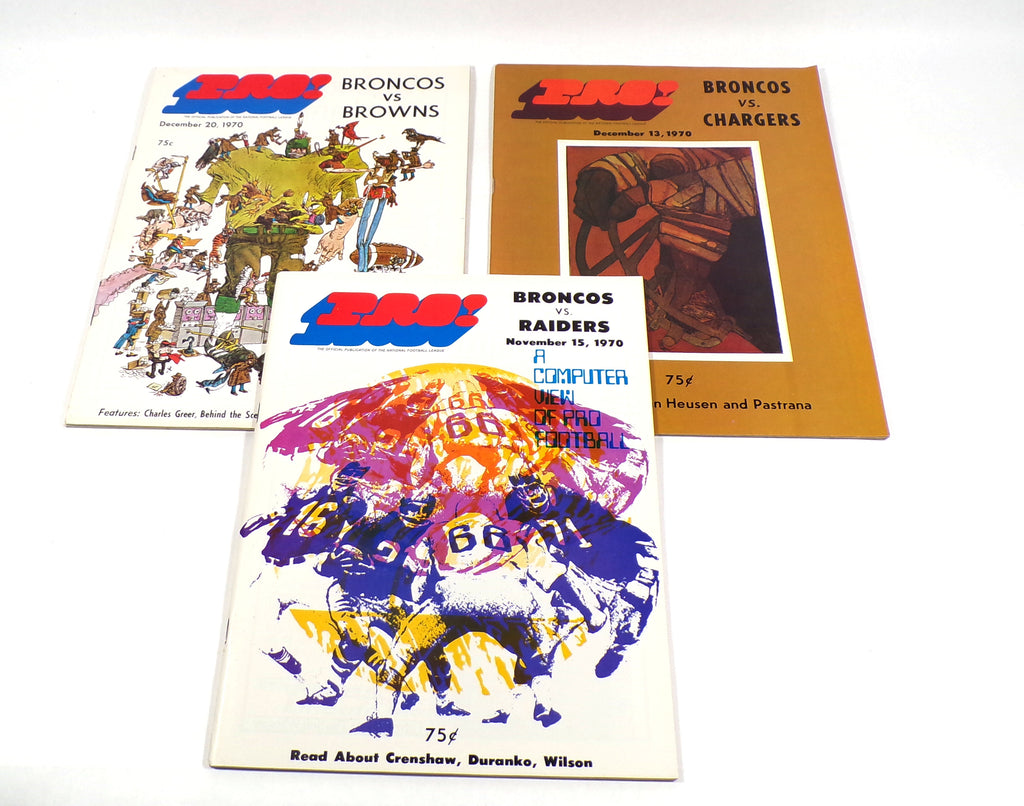 Lot of (10) Different 1970 Denver Broncos NFL Football Programs w/ Marvel Pic2