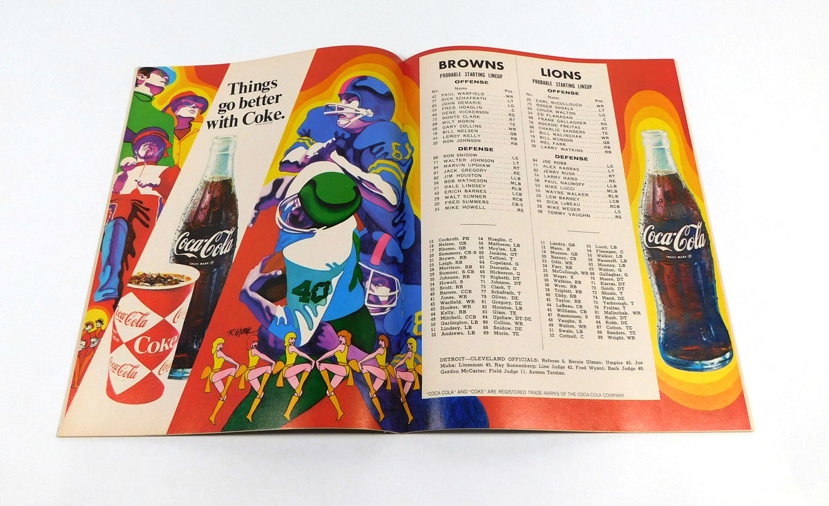 1969 Detroit Lions at Cleveland Browns NFL Football Program 10-5-69 Pic2