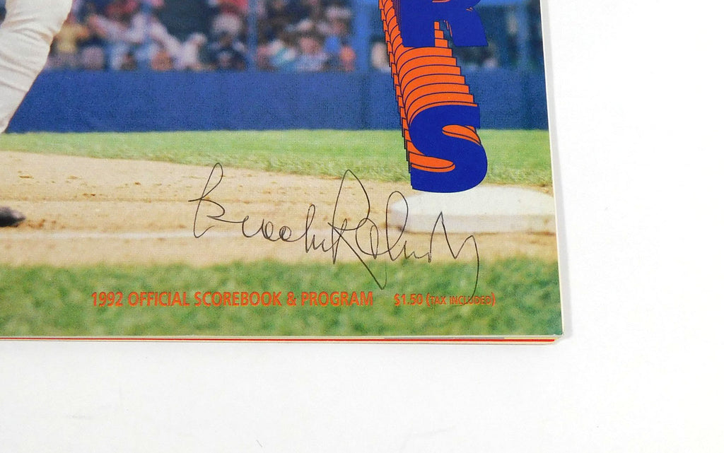 Brooks Robinson Signed Tigers vs Orioles Baseball Program 6-13-92 JSA Auto Pic2