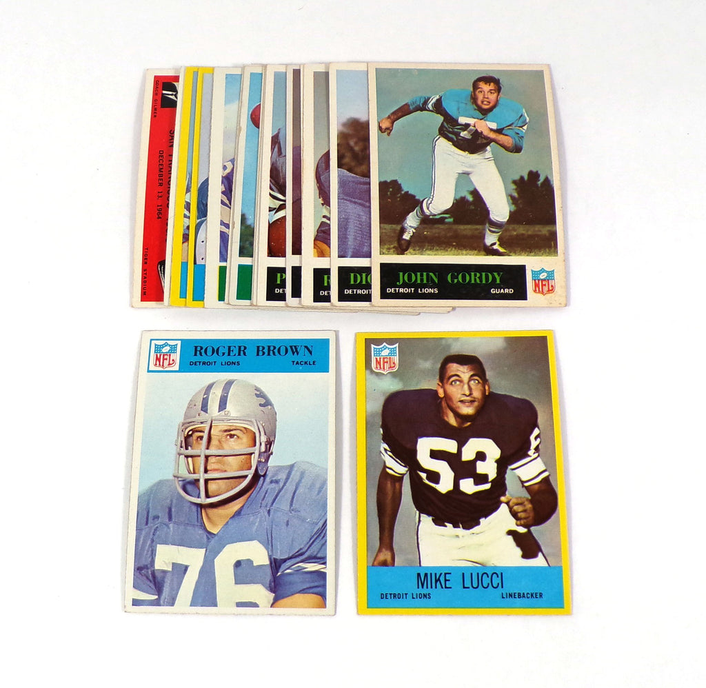 Lot of (17) 1960's Philadelphia Detroit Lions Football Cards