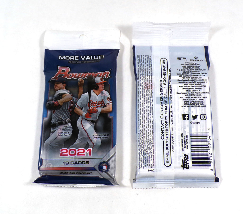 Lot of (3) 2021 Bowman Baseball Value Packs Sealed (19 Cards/Pack) Pic2