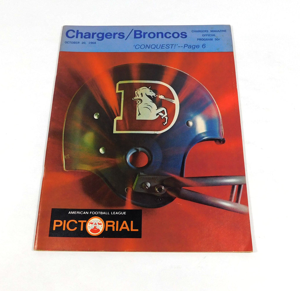 1968 Denver Broncos at San Diego Chargers AFL Football Program 10-20-68