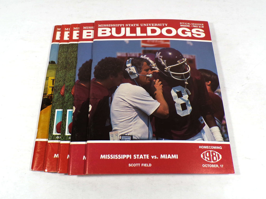 Lot of (5) Assorted 1981 Mississippi College Football Programs