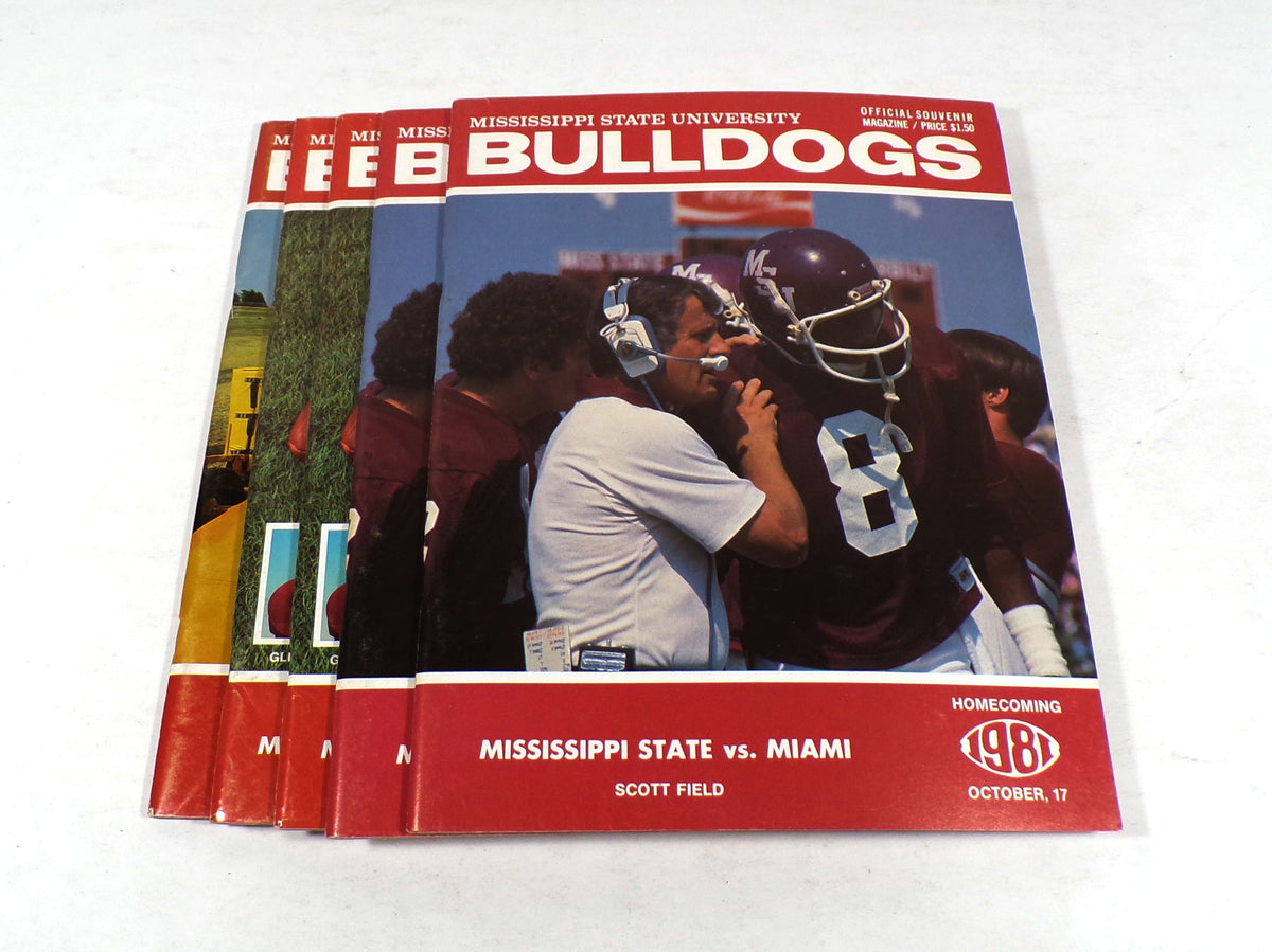 Lot of (5) Assorted 1981 Mississippi College Football Programs