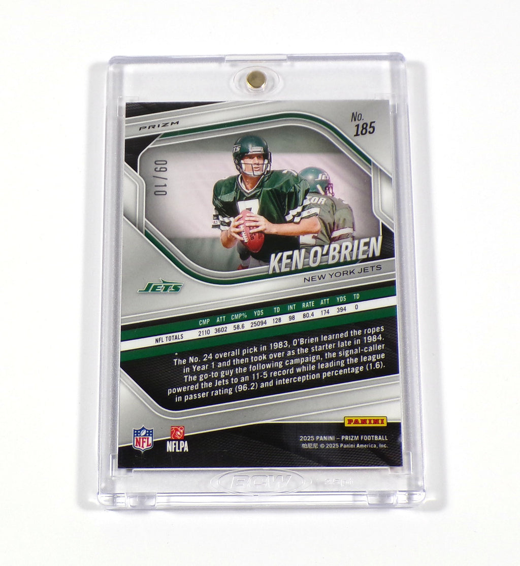 2025 Panini Prizm Ken O'Brien Gold Shimmer Prizm #185 Jets /10 Pic2