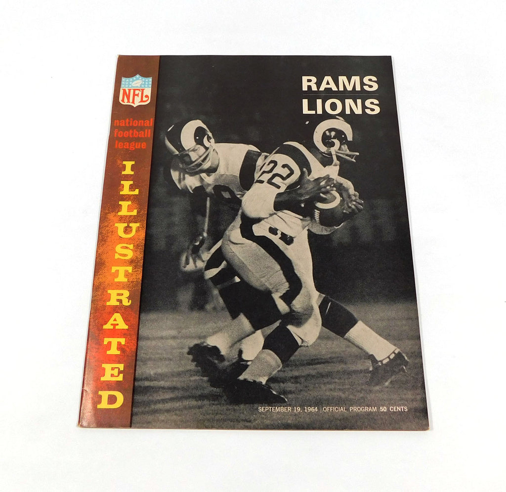 1964 Detroit Lions at Los Angeles Rams NFL Football Program 9-19-64