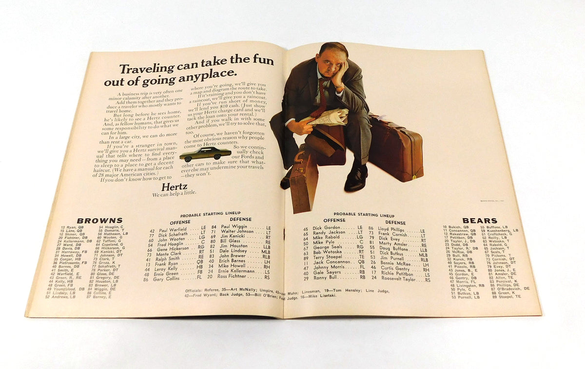 1967 Chicago Bears at Cleveland Browns NFL Football Program 10-22-67 Pic2