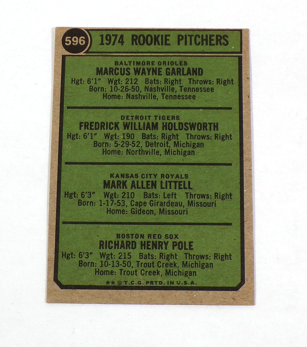 1974 Topps Rookie Pitchers #596 Signed by All (4 Autos) Pic2