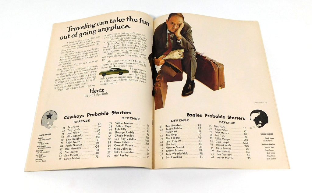 1967 Philadelphia Eagles at Dallas Cowboys NFL Football Program 12-10-67 Pic2