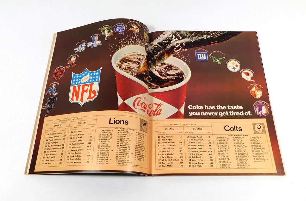 1968 Baltimore Colts at Detroit Lions NFL Football Program 8-23-68 Pic2