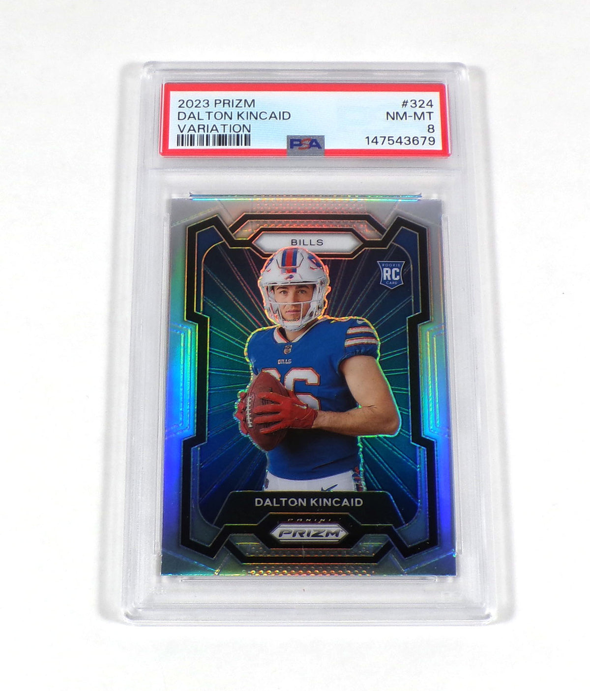 2023 Panini Prizm Dalton Kincaid Rookie Prizm Variation #324 Bills PSA 8