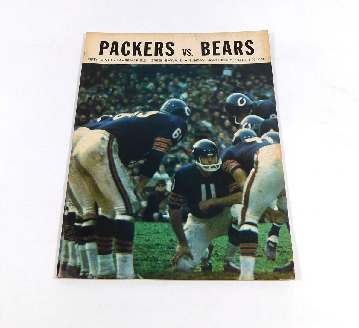 1968 Chicago Bears at Green Bay Packers NFL Football Program 11-3-68