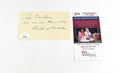 Joe Oeschger Signed 3 x 5 Index Card Braves & Robins JSA Auto AW70080
