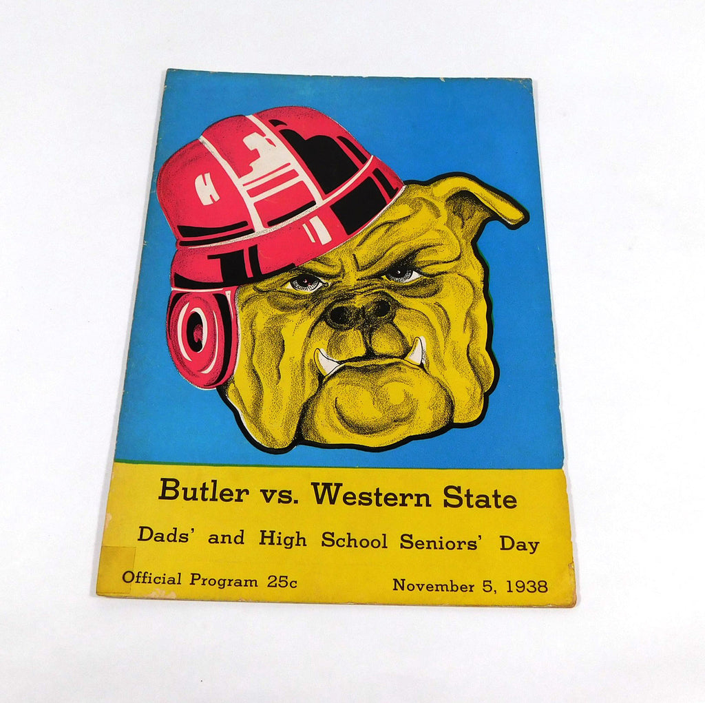 1938 Western State at Butler College Football Program 11-5-38