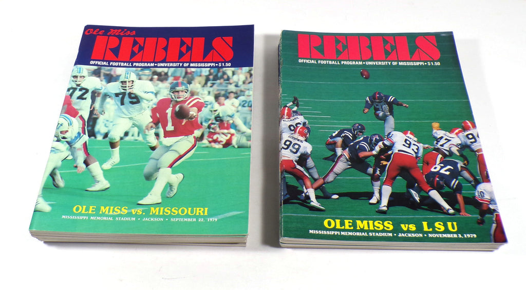 Lot of (12) Assorted 1979 Mississippi College Football Programs