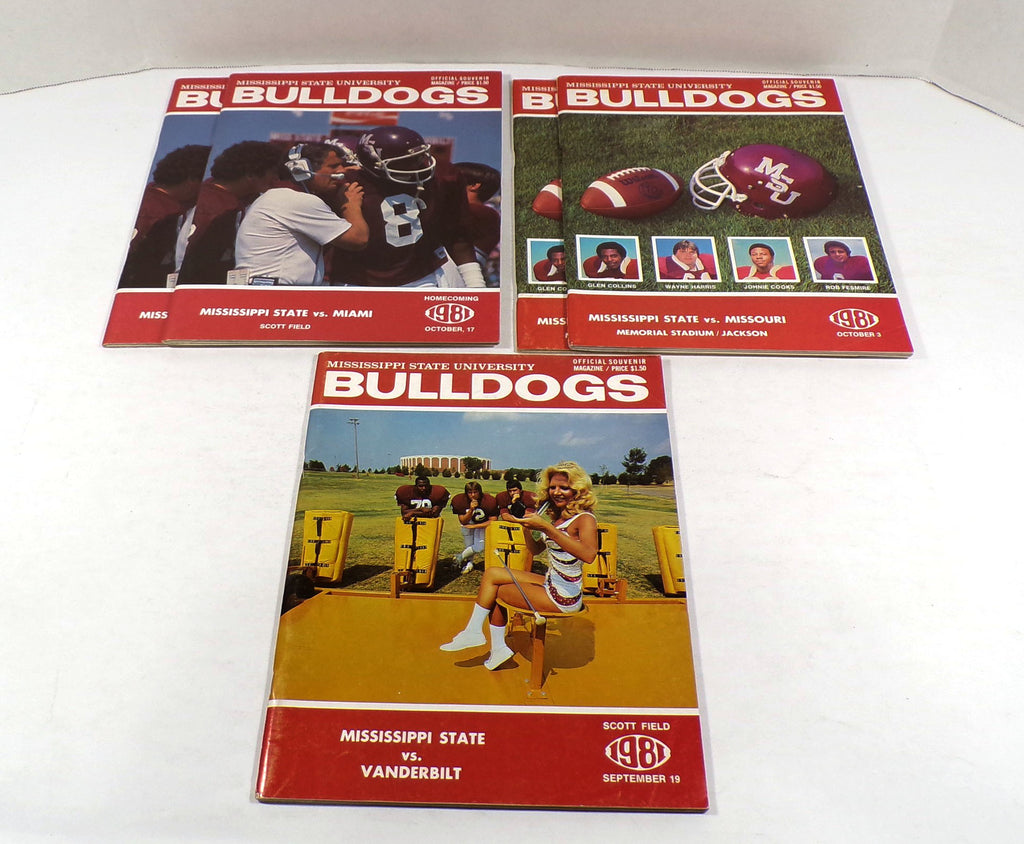 Lot of (5) Assorted 1981 Mississippi College Football Programs Pic2