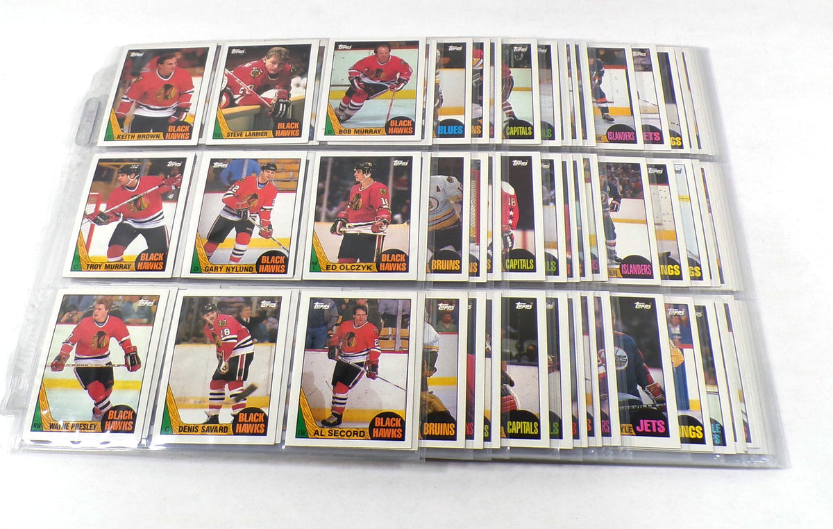 1987-88 Topps Hockey Complete Set in Album Pages High Grade (198) Gretzky Roy