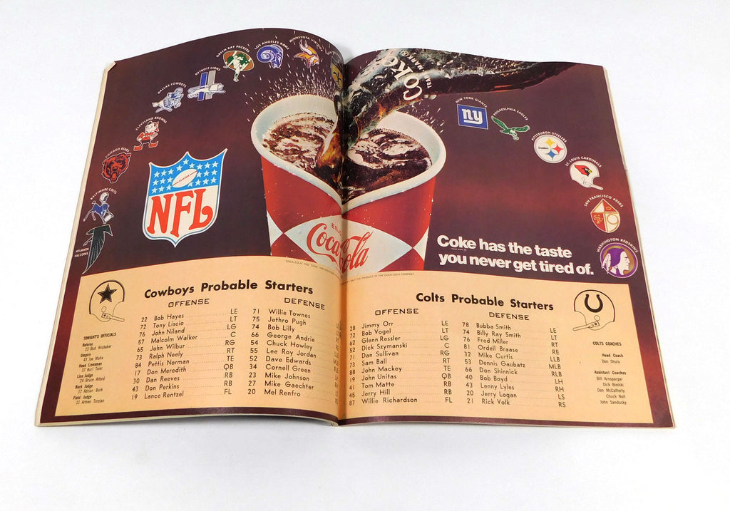 1968 Baltimore Colts at Dallas Cowboys NFL Football Program 9-7-68 Pic2