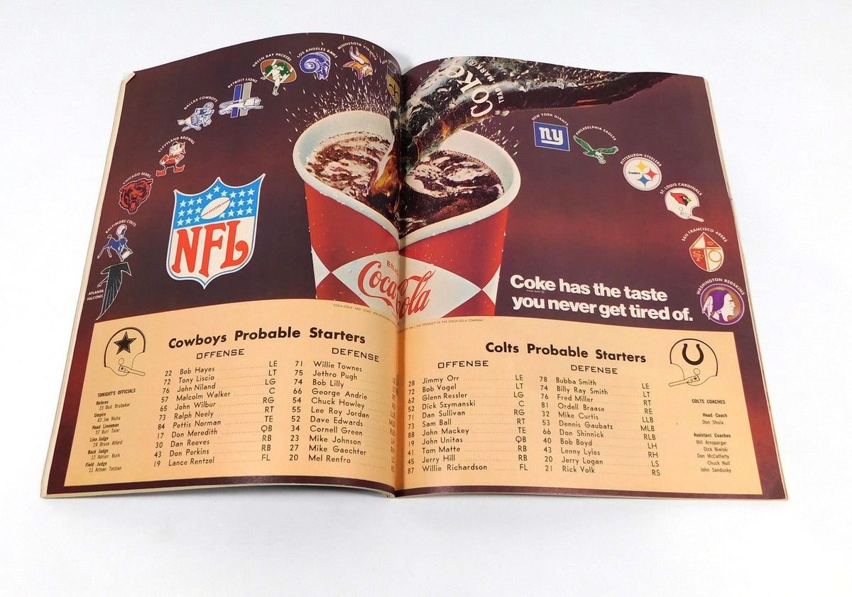 1968 Baltimore Colts at Dallas Cowboys NFL Football Program 9-7-68 Pic2