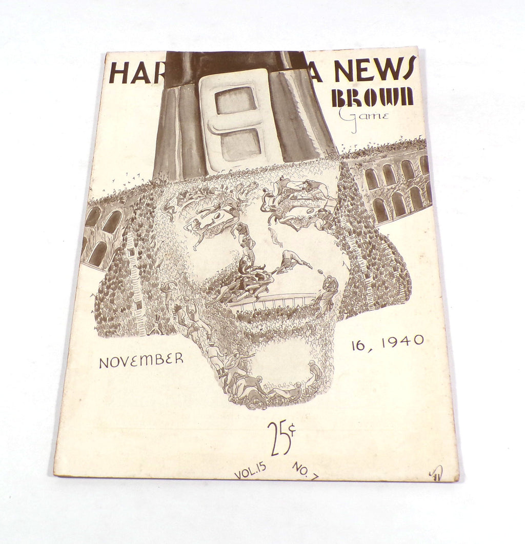 1940 Brown at Harvard College Football Program 11-16-40