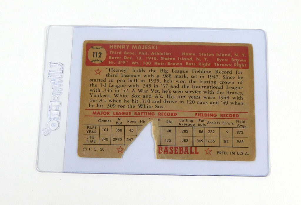 1952 Topps Henry Majeski #112 Red A's DA066841 Pic2