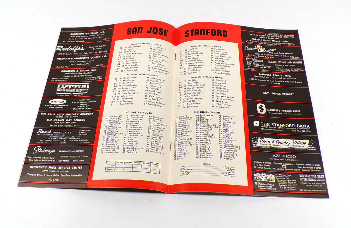 1967 San Jose at Stanford College Football Program 9-30-67 Pic2