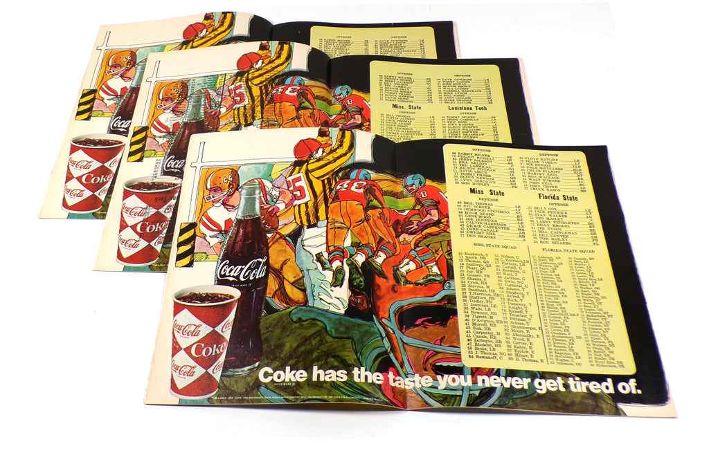 Lot of (3) Assorted 1968 Mississippi State College Football Programs Pic2
