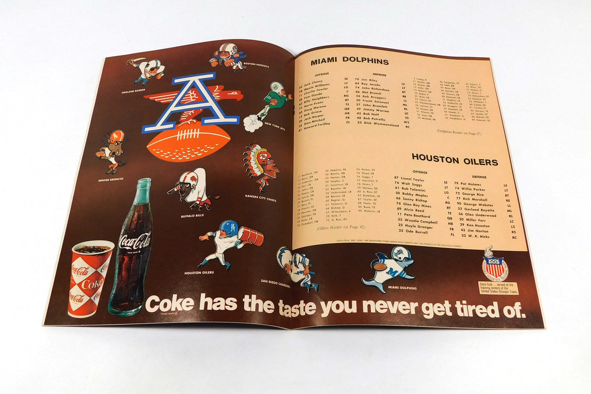 1967 Houston Oilers at Miami Dolphins AFL Football Program 12-23-67 Purple Pic2
