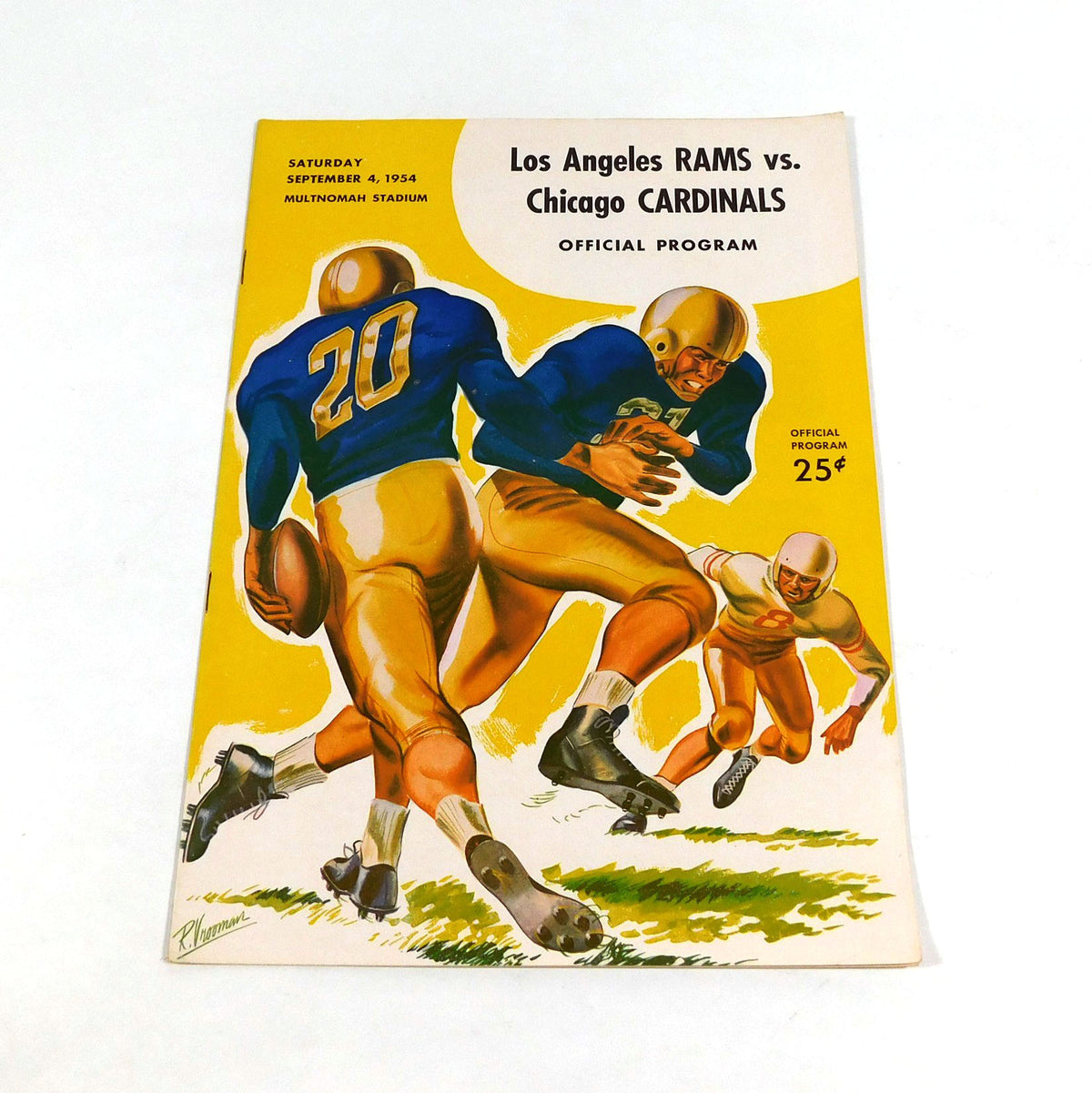 1954 Chicago Cardinals at Los Angeles Rams NFL Football Program 9-4-54