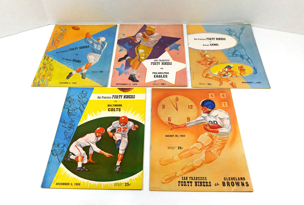 Lot of (5) Different 1959 San Francisco 49ers NFL Football Programs