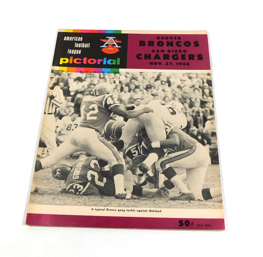 1966 San Diego Chargers at Denver Broncos AFL Football Program 11-27-66